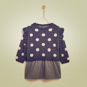 Zara polka dot sweater dress